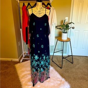 Francesca’s Collection Blue Maxi Dress- Size Medium